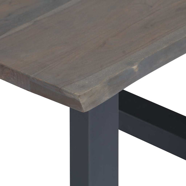 vidaXL Table basse à bords naturels gris 60x60x40 cm bois d'acacia massif