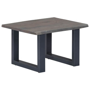 vidaXL Table basse à bords naturels gris 60x60x40 cm bois d'acacia massif
