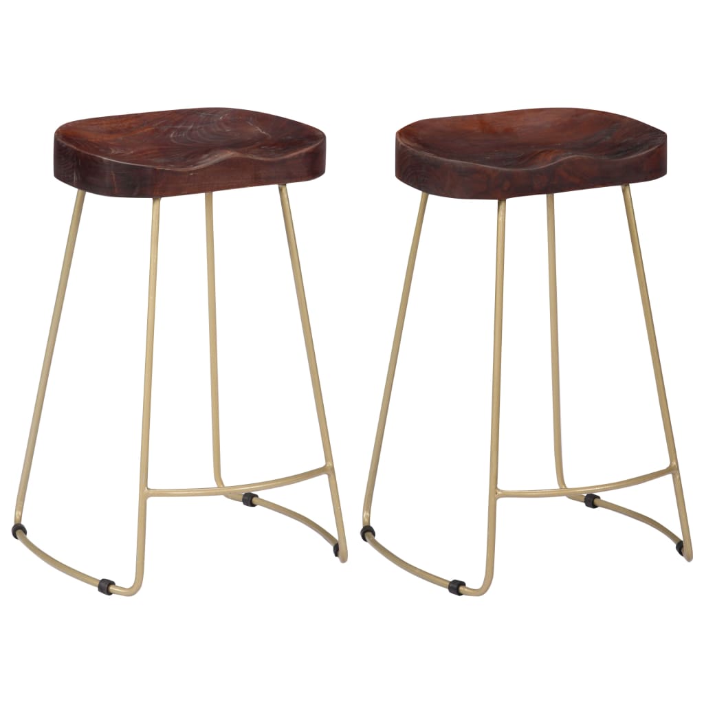 vidaXL Gavin Bar Stools 2 pcs. Solid Mango Wood