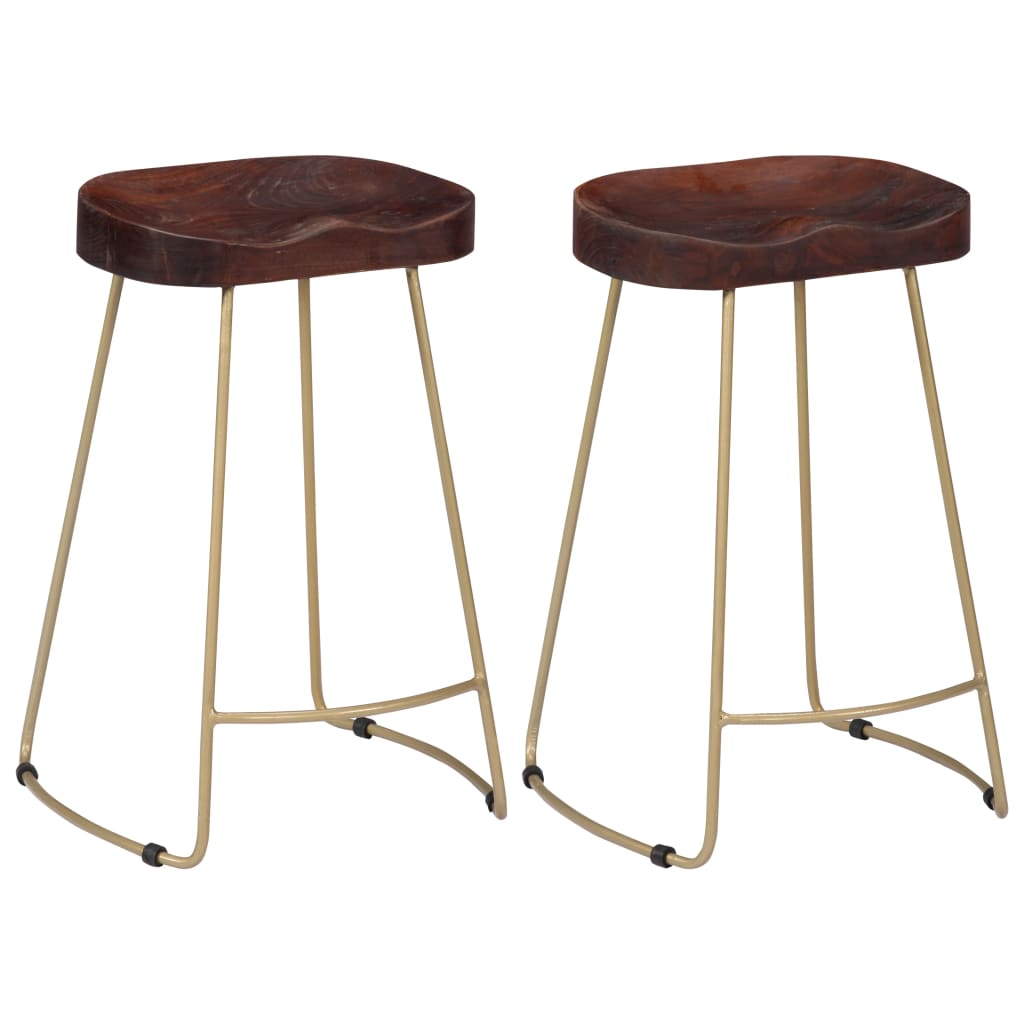 vidaXL Gavin Bar Stools 2 pcs. Solid Mango Wood
