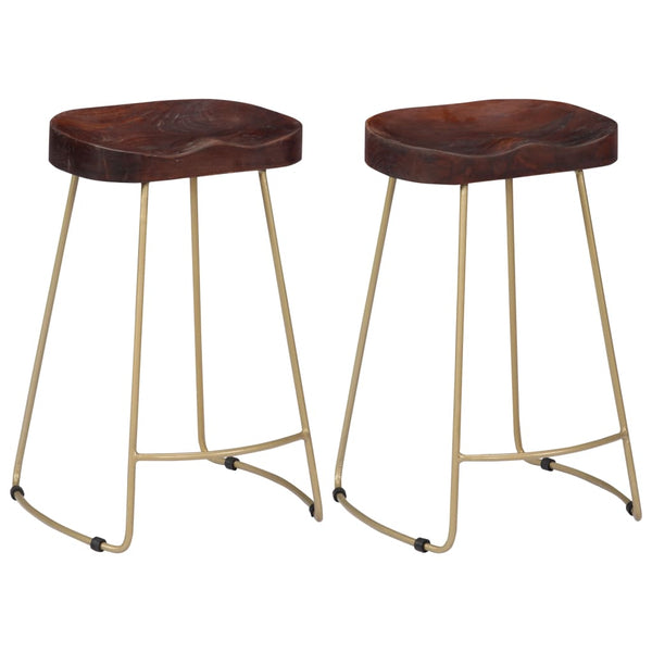 vidaXL Gavin Bar Stools 2 pcs. Solid Mango Wood