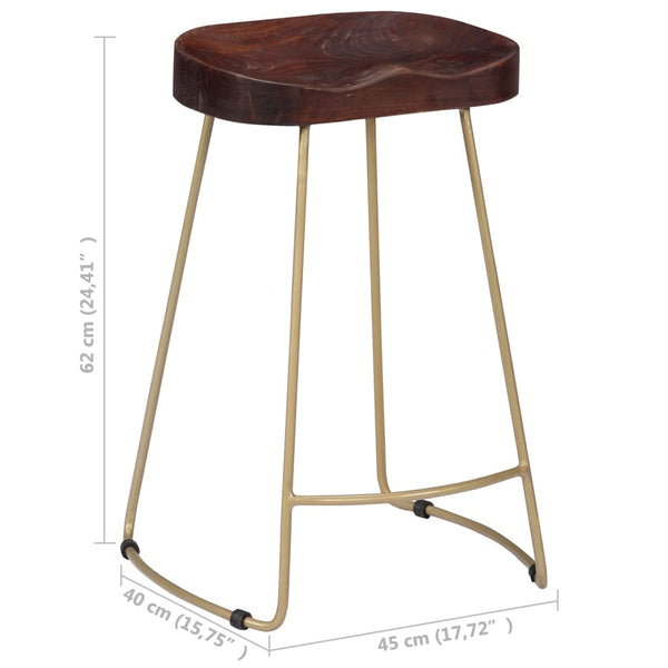 vidaXL Gavin Bar Stools 2 pcs. Solid Mango Wood