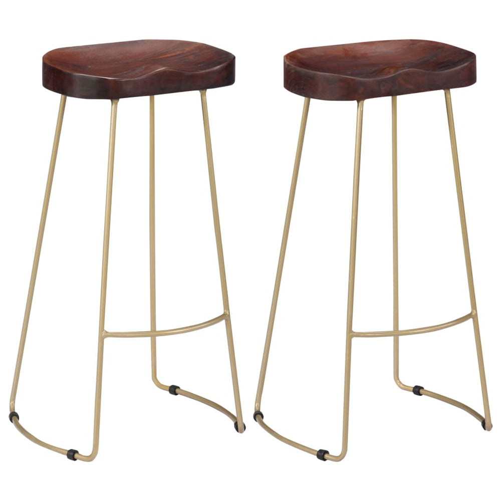 vidaXL Gavin Bar Stools 2 pcs. Solid Mango Wood