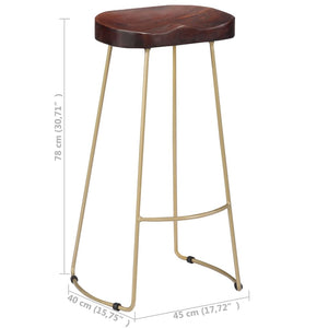 vidaXL Gavin Bar Stools 2 pcs. Solid Mango Wood