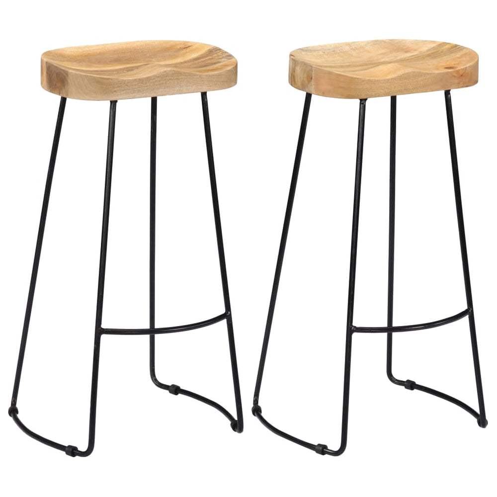 vidaXL Gavin Bar Stools 2 pcs. Solid Mango Wood