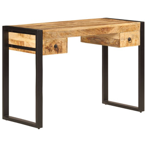 vidaXL Bureau avec 2 tiroirs 110 x 50 x 77 cm Bois de manguier massif