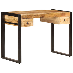 vidaXL Bureau avec 2 tiroirs 110 x 50 x 77 cm Bois de manguier massif