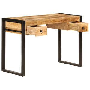 vidaXL Bureau avec 2 tiroirs 110 x 50 x 77 cm Bois de manguier massif