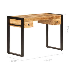 vidaXL Bureau avec 2 tiroirs 110 x 50 x 77 cm Bois de manguier massif