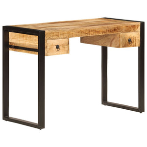 vidaXL Bureau avec 2 tiroirs 110 x 50 x 77 cm Bois de manguier massif