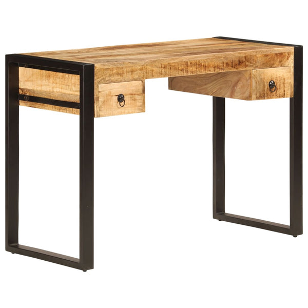 vidaXL Bureau avec 2 tiroirs 110 x 50 x 77 cm Bois de manguier massif