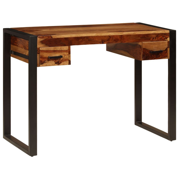 Schreibtisch mit 2 Schubladen 110x50x77 cm Massivholz Akazie