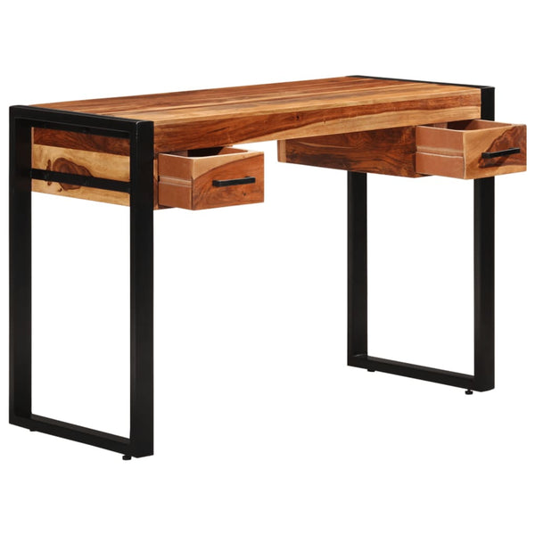 Schreibtisch mit 2 Schubladen 110x50x77 cm Massivholz Akazie