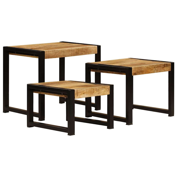 Satztische 3 Stk. Massivholz Mango