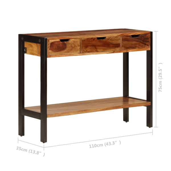 Sideboard mit 3 Schubladen 110x35x75 cm Massivholz Akazie