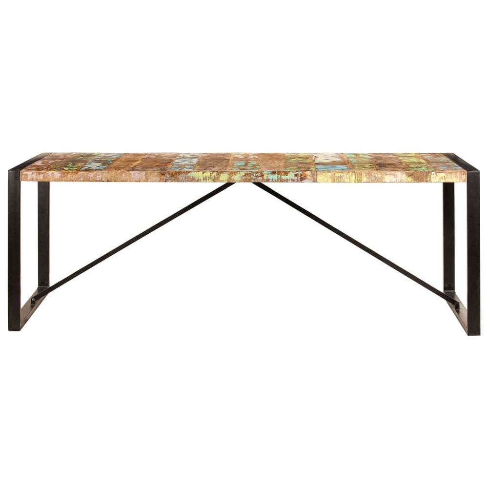 vidaXL Table de salle à manger 220x100x75 cm en bois de récupération massif