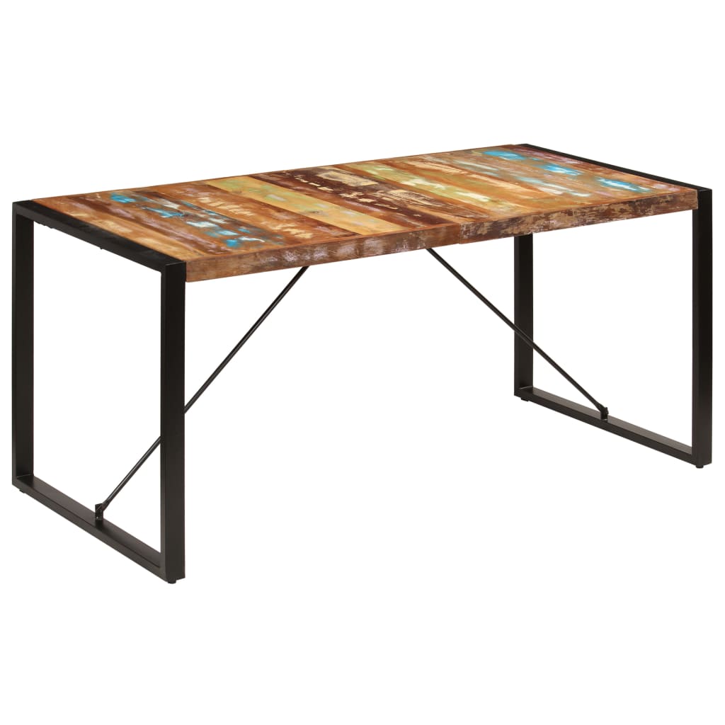 vidaXL Table de salle à manger 160x80x75 cm Bois de récupération massif