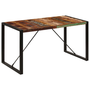 vidaXL Table de salle à manger 140x70x75 cm en bois de récupération massif