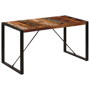 vidaXL Table de salle à manger 140x70x75 cm en bois de récupération massif