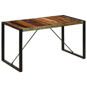 vidaXL Table de salle à manger 140x70x75 cm en bois de récupération massif