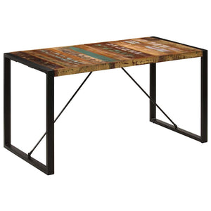 vidaXL Table de salle à manger 140x70x75 cm en bois de récupération massif