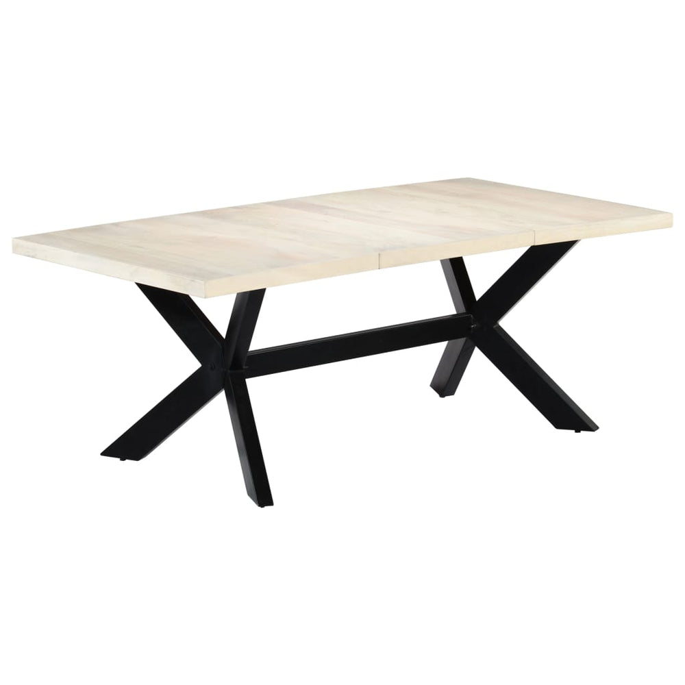 vidaXL Table de salle à manger blanc 200×100×75 cm bois de manguier massif