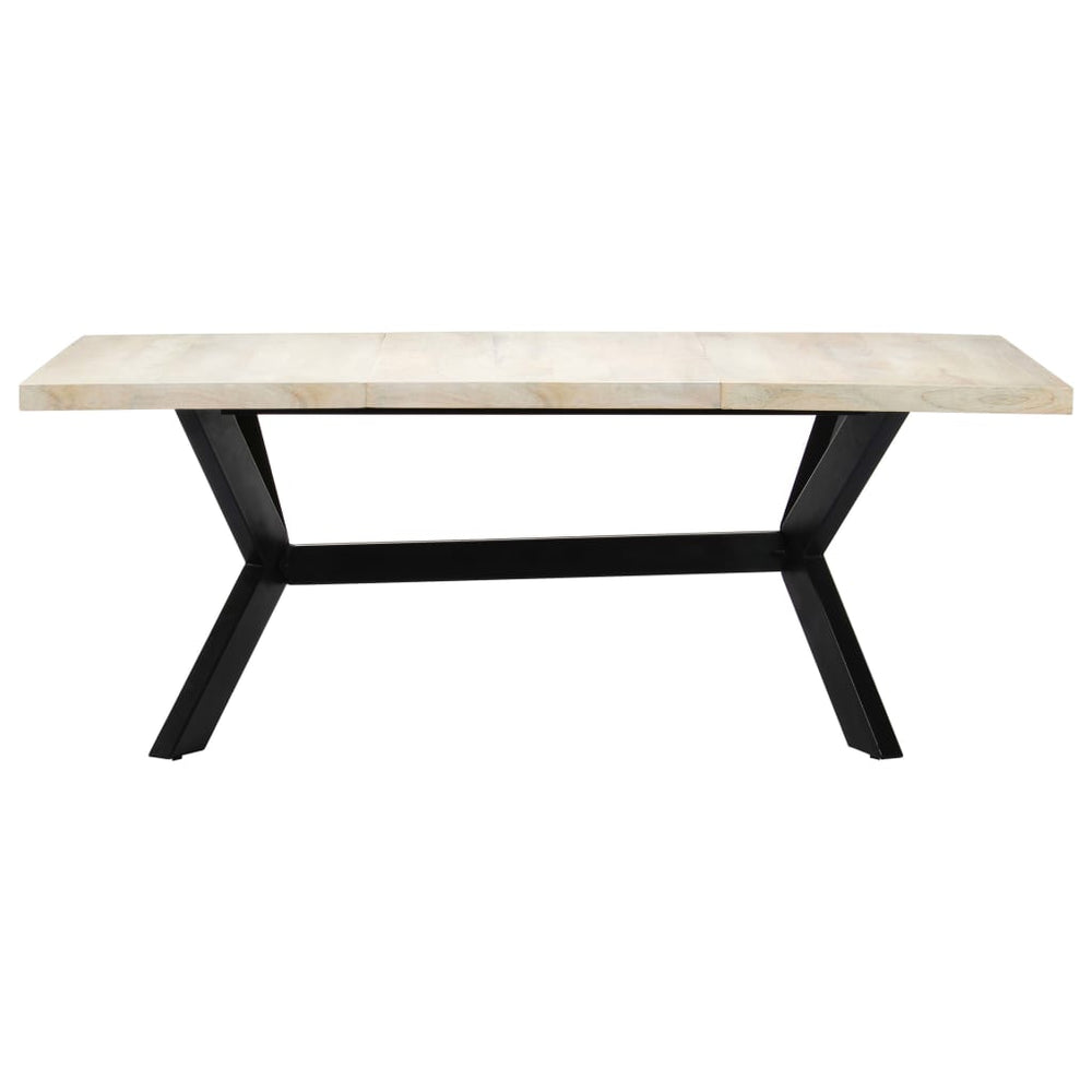 vidaXL Table de salle à manger blanc 200×100×75 cm bois de manguier massif