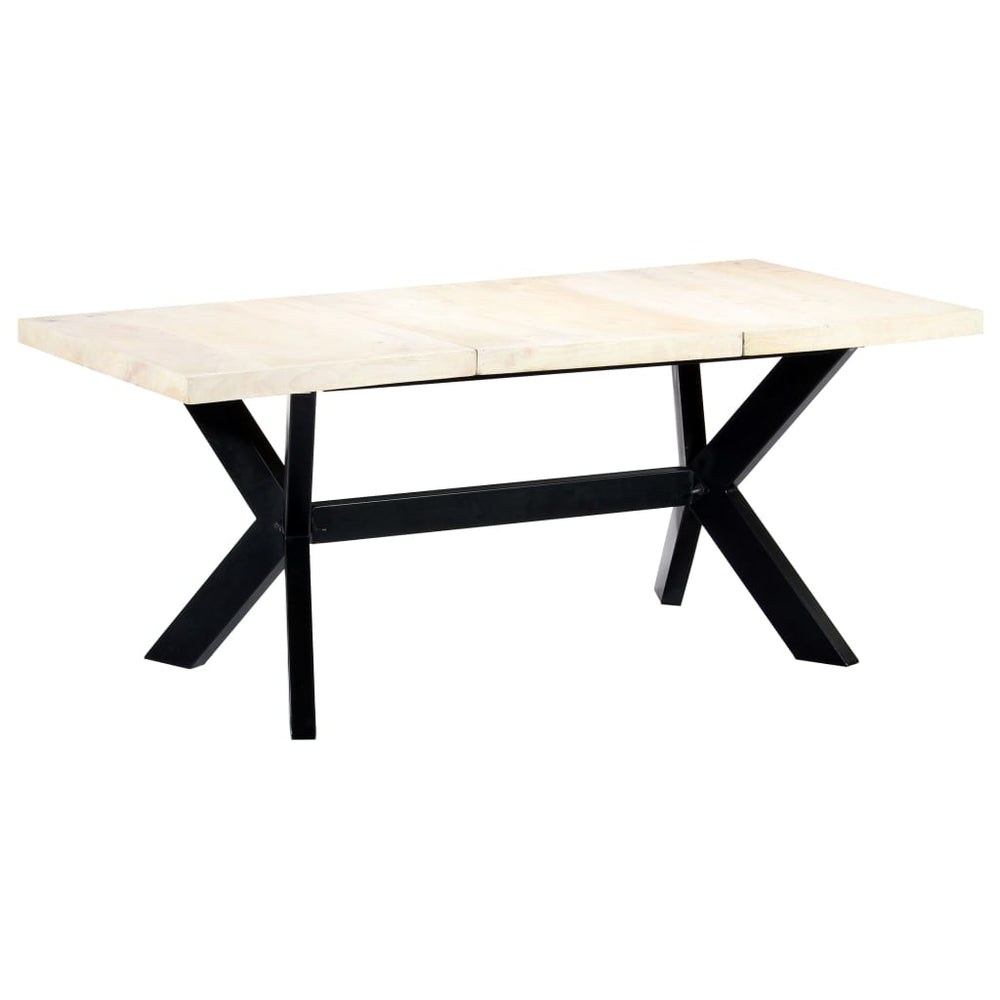 vidaXL Table de salle à manger blanc 180 x 90 x 75 cm manguier massif