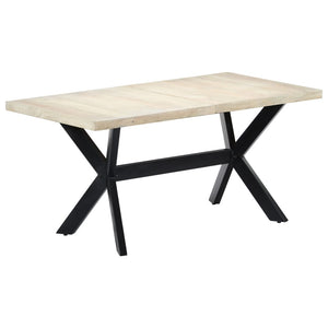 Esstisch Weiß 160x80x75 cm Massivholz Mango
