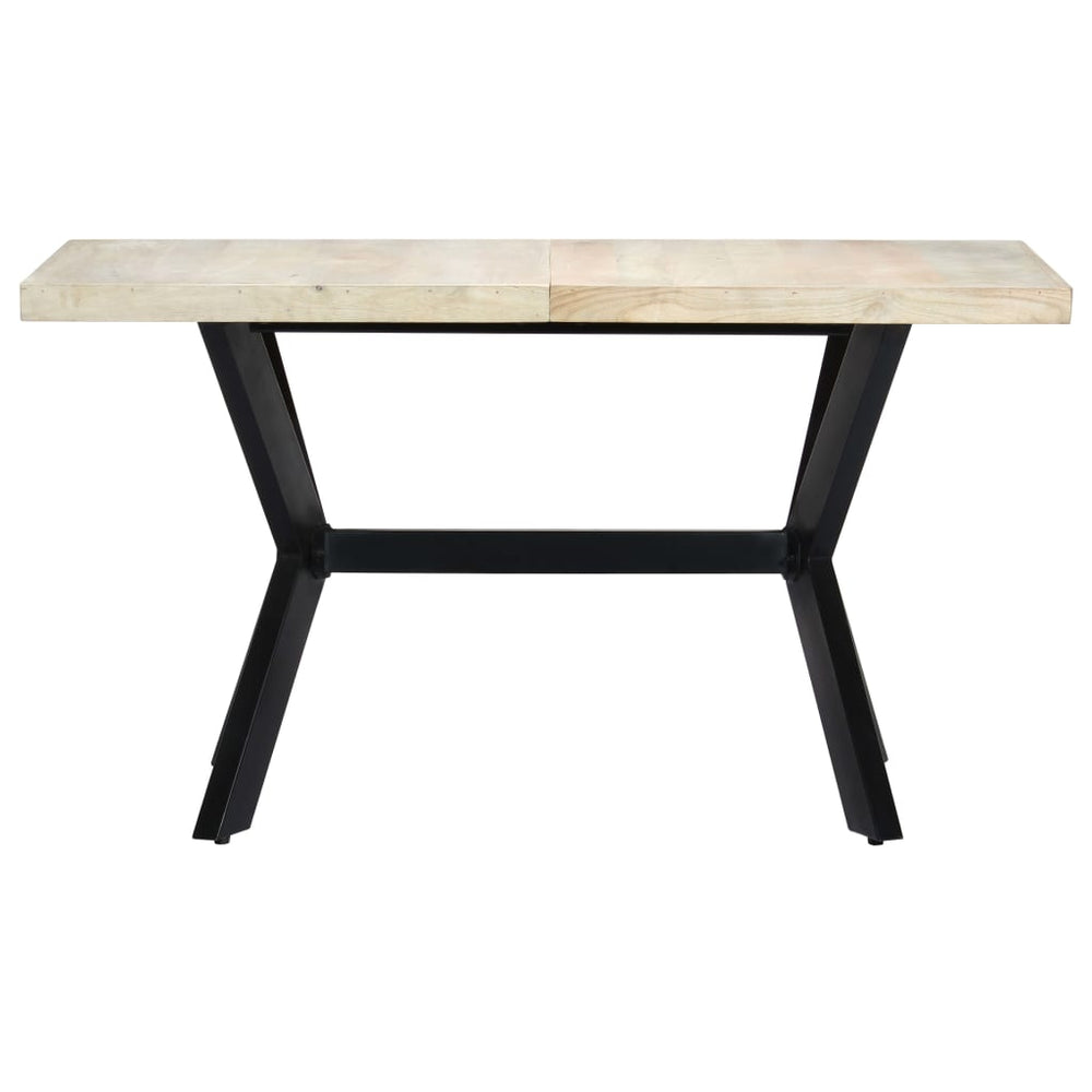 vidaXL Table de salle à manger 140x70x75 cm Bois de manguier massif blanchi