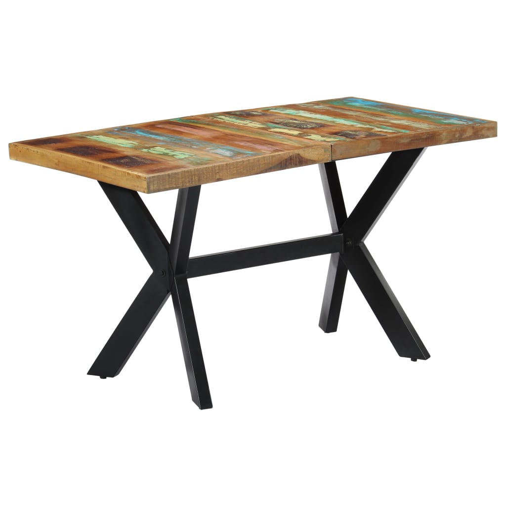 vidaXL Table de salle à manger 140x70x75 cm en bois de récupération massif