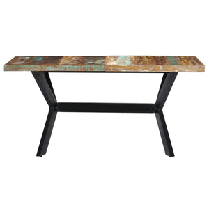 vidaXL Table de salle à manger 140x70x75 cm en bois de récupération massif