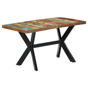 vidaXL Table de salle à manger 140x70x75 cm en bois de récupération massif