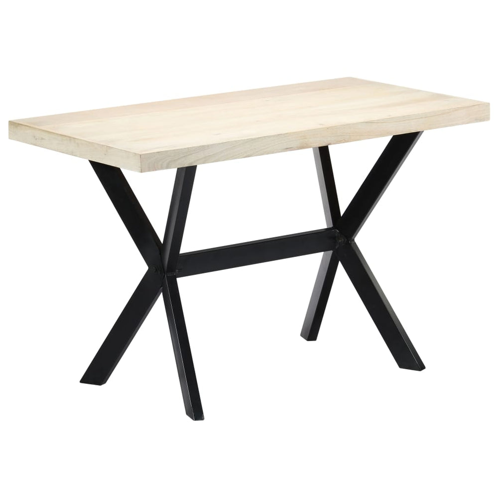 vidaXL Table à manger Blanc 120x60x75 cm Bois de manguier massif