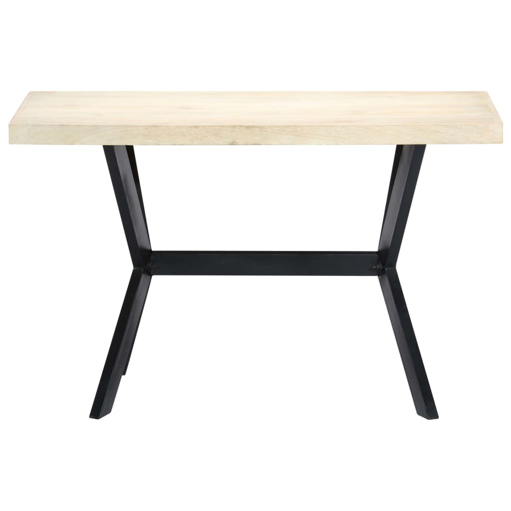 vidaXL Table à manger Blanc 120x60x75 cm Bois de manguier massif