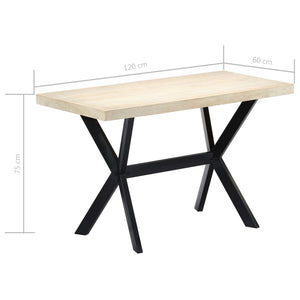 Esstisch Weiß 120x60x75 cm Massivholz Mango