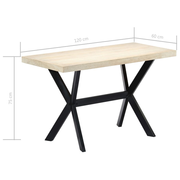 Esstisch Weiß 120x60x75 cm Massivholz Mango