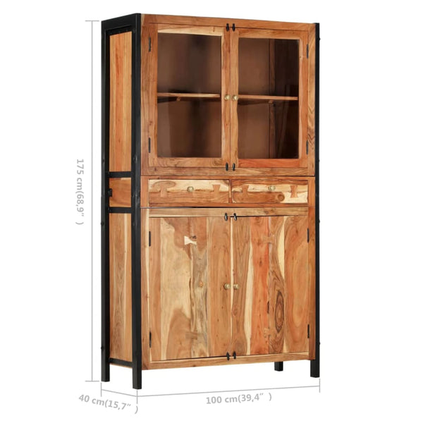 Highboard 100 x 40 x 175 cm Massivholz Akazie