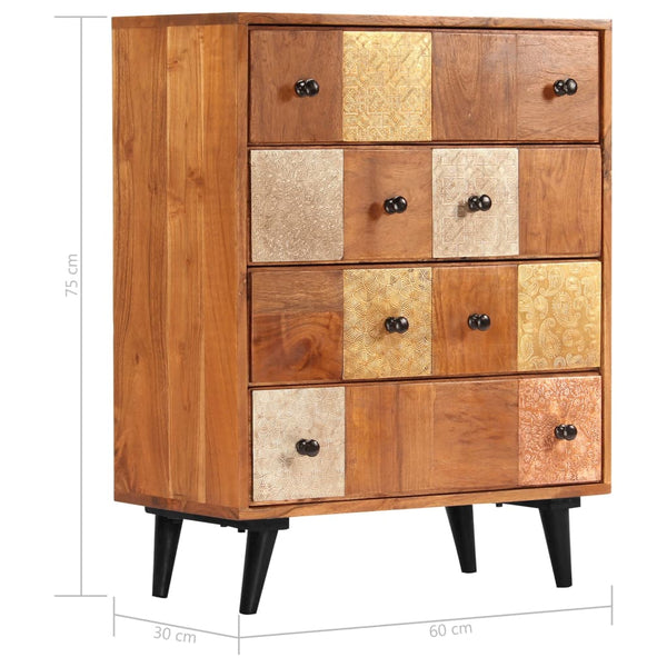 Kommode 60x30x75 cm Massivholz Akazie