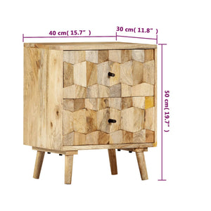 Nachttisch 40x30x50 cm Massivholz Mango