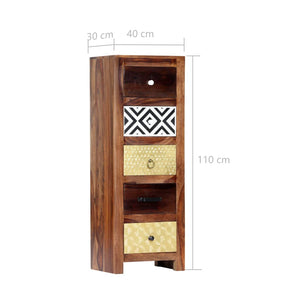 vidaXL Armoire d'appoint 40x30x110 cm en bois d'acacia massif