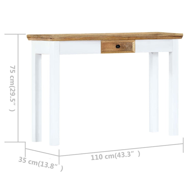 Konsolentisch Weiß und Braun 110 x 35 x 75 cm Mangoholz Massiv