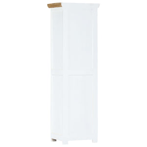 Highboard Weiß und Braun 40x30x128 cm Massivholz Mango