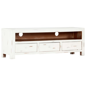 TV-Schrank Weiß 120 x 30 x 40 cm Massivholz Akazie