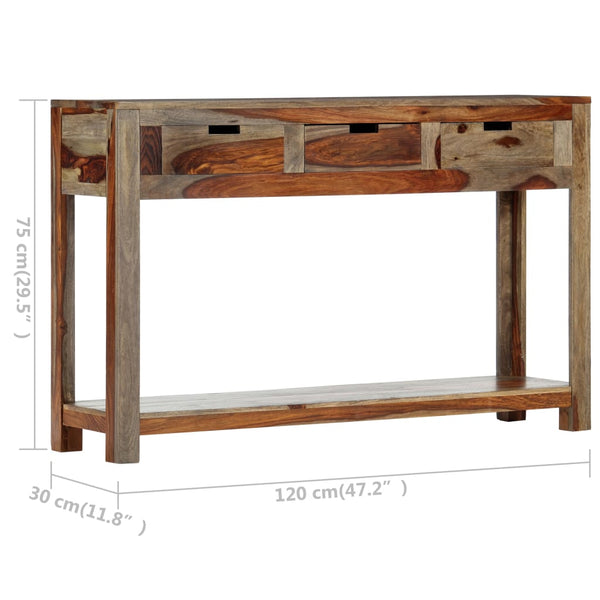 Konsolentisch mit 3 Schubladen 120x30x75 cm Massivholz Akazie