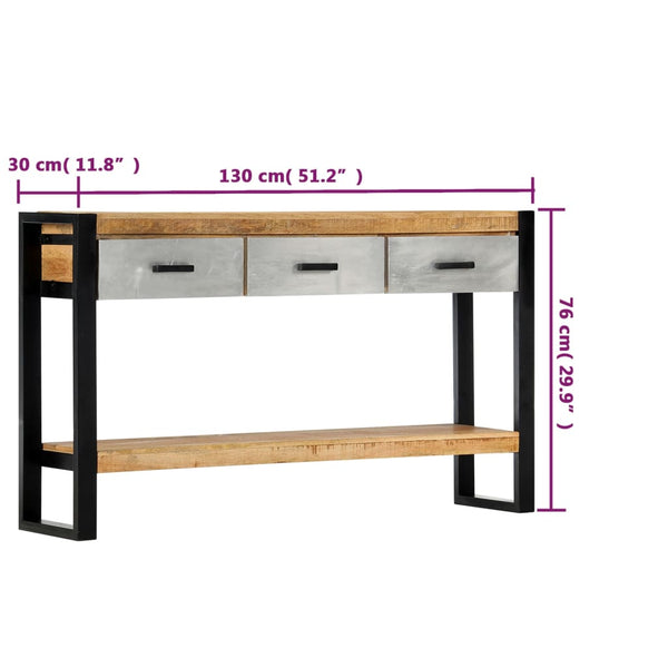 Konsolentisch 130x30x76 cm Massivholz Mango