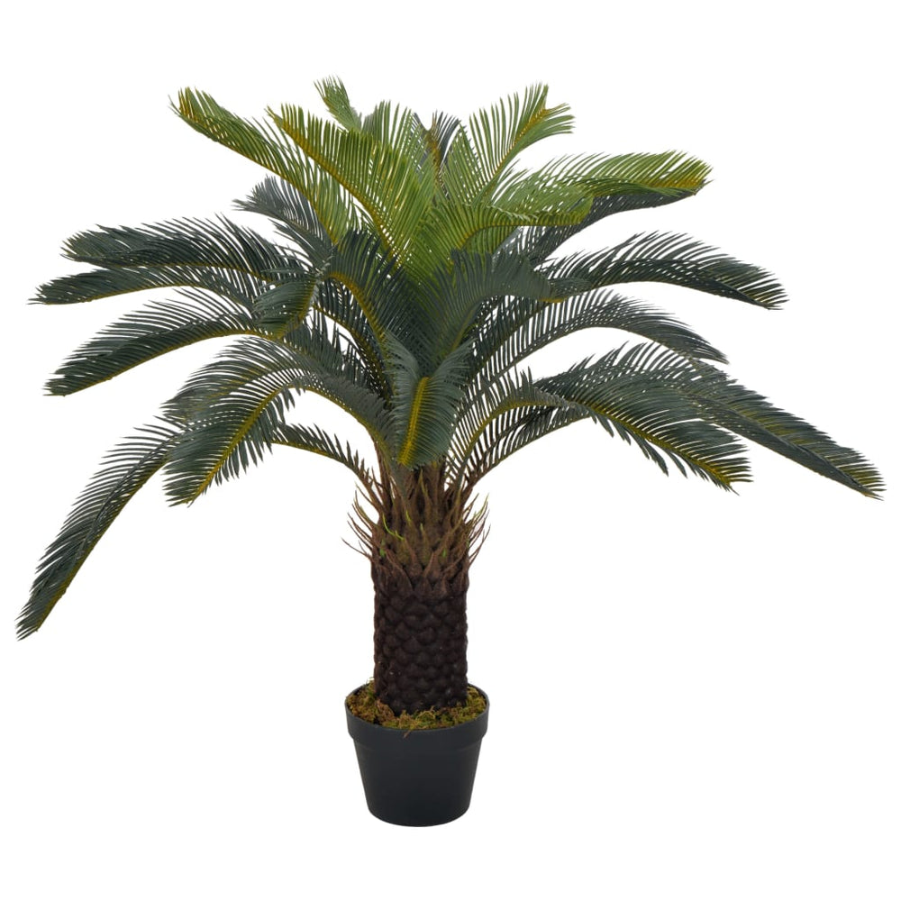 vidaXL Plante artificielle palmier Cycas avec pot Vert 90 cm
