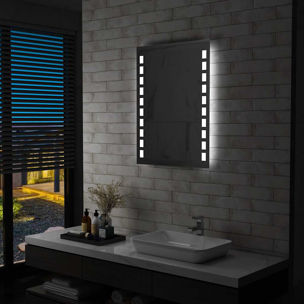 Badezimmer-Wandspiegel mit LEDs 60x80 cm