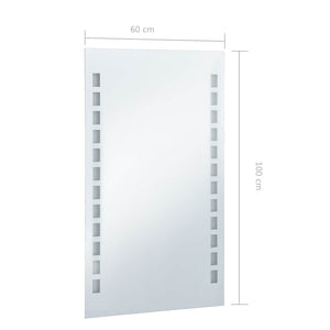 Badezimmer-Wandspiegel mit LEDs 60x100 cm