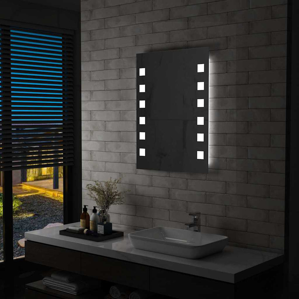 vidaXL Miroir mural de salle de bain avec LED 60x80 cm